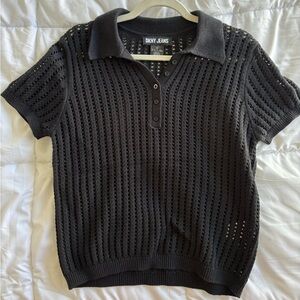 DKNY jeans crochet black top